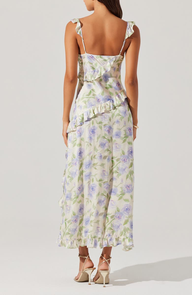ASTR the Label Rosalina Floral Side Slit Dress, Alternate, color, Cream Lavender Floral