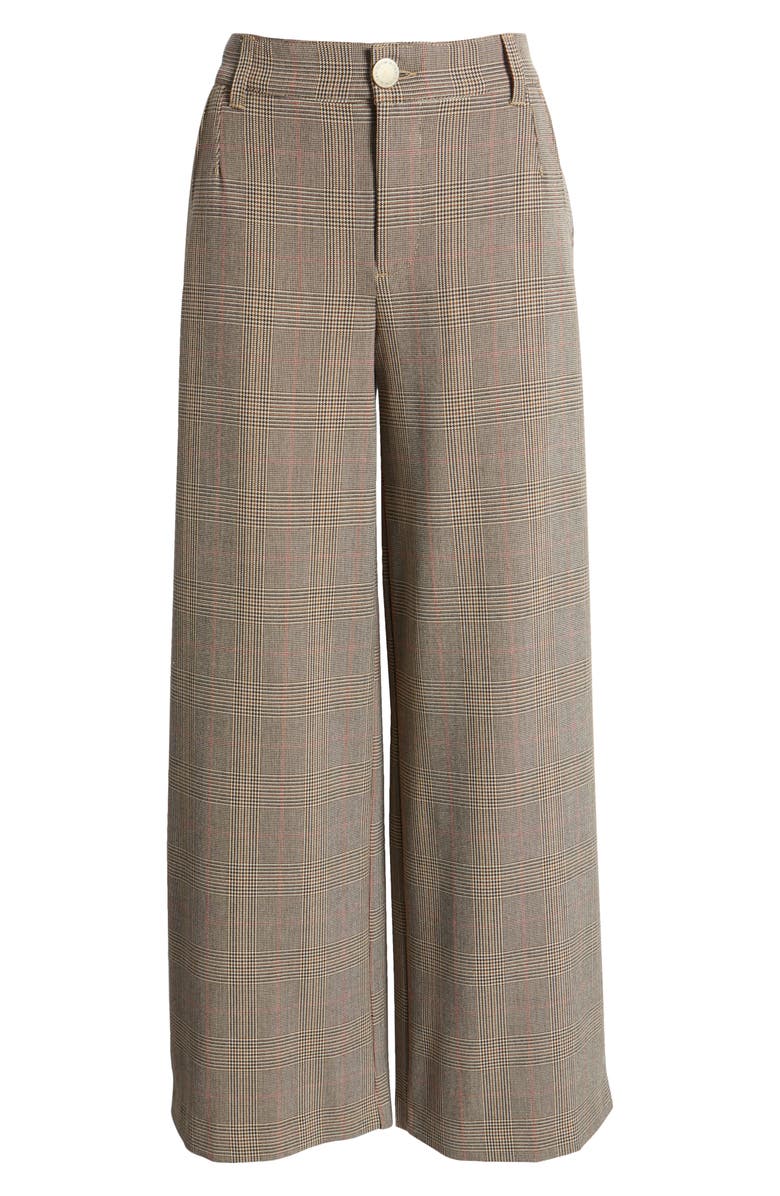Wit & Wisdom Whitney Skyrise Glen Plaid Pleated Wide Leg Trousers, Alternate, color, Taupe Multi