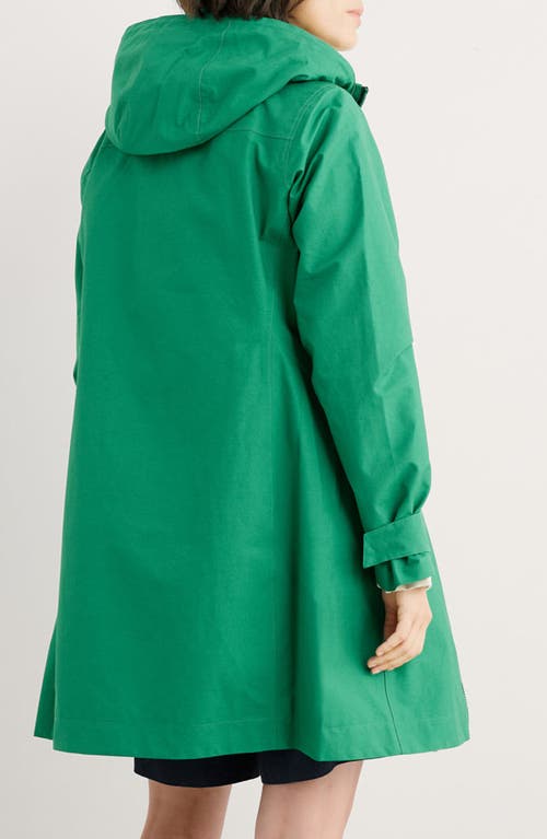 Seasalt Cornwall Coverback Waterproof Organic Cotton Raincoat With Removable Hood In Glade