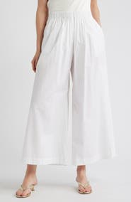 BOSS Talini Cotton Wide Leg Pants