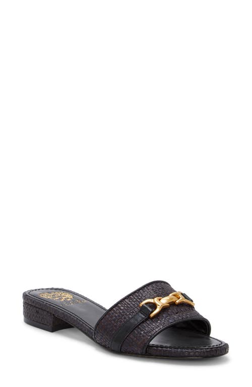 Vince Camuto Maxine Slide Sandal In Black Super Fine Raffia