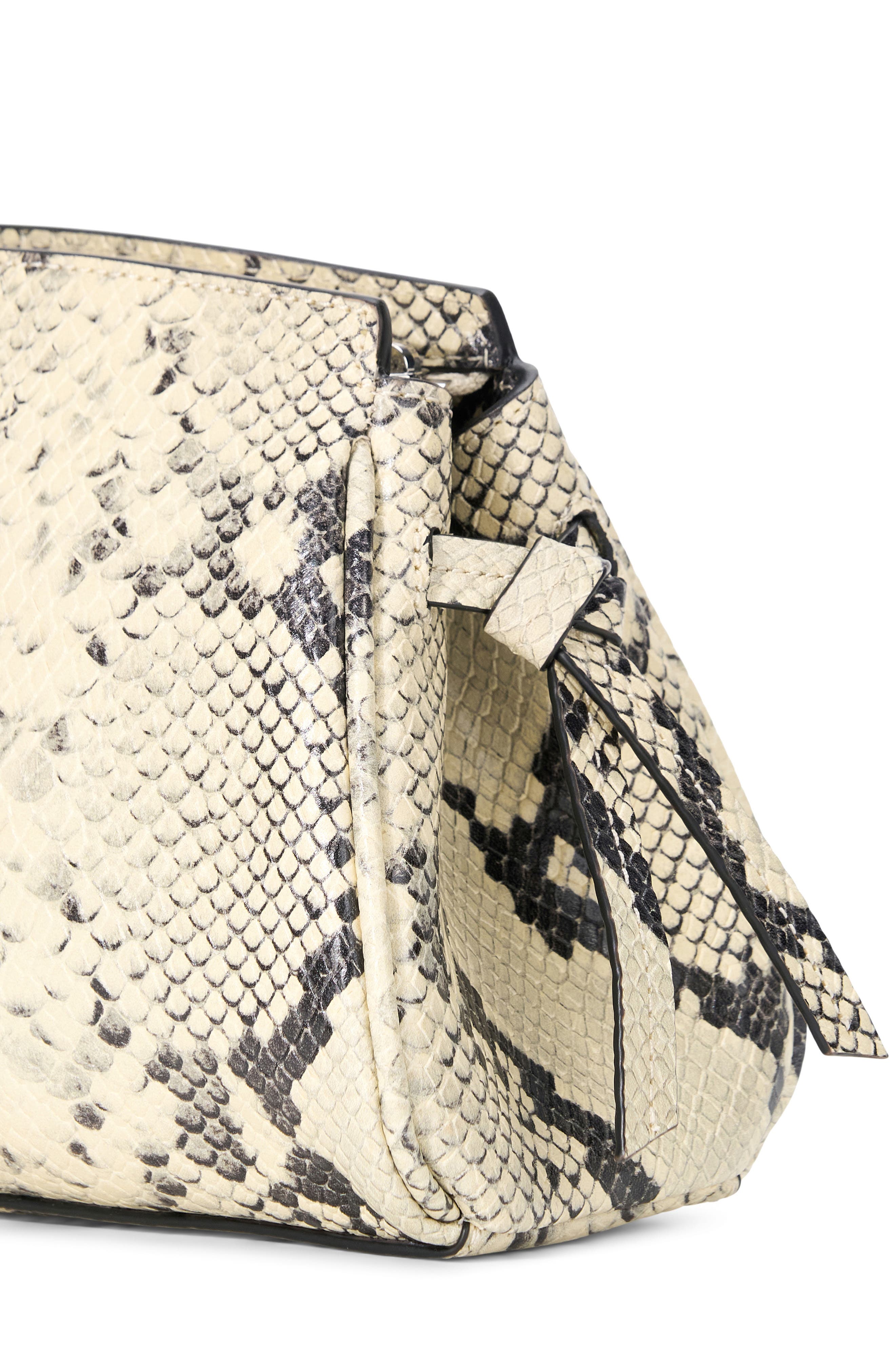 Maude Convertible Leather Clutch, Alternate, color, WHITE SNAKE
