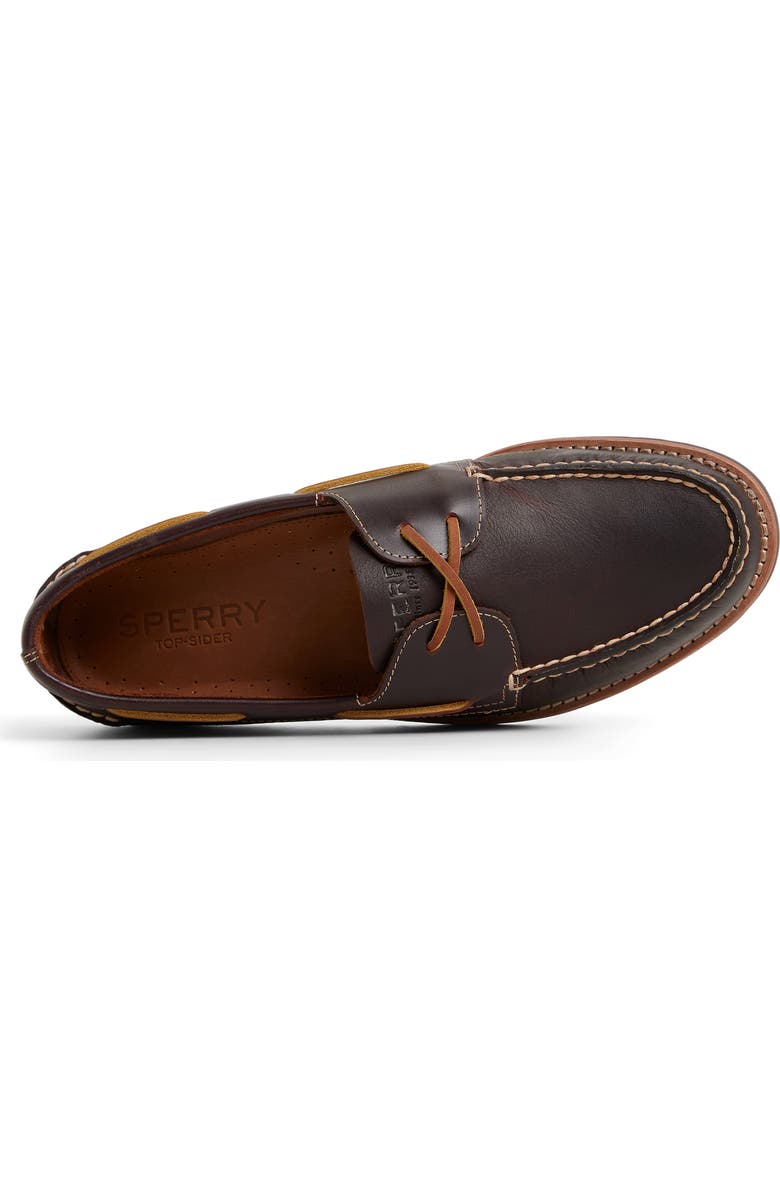 Sperry Authentic Original<sup>™</sup> 2-Eye Ripple Boat Shoe, Alternate, color, Amaretto