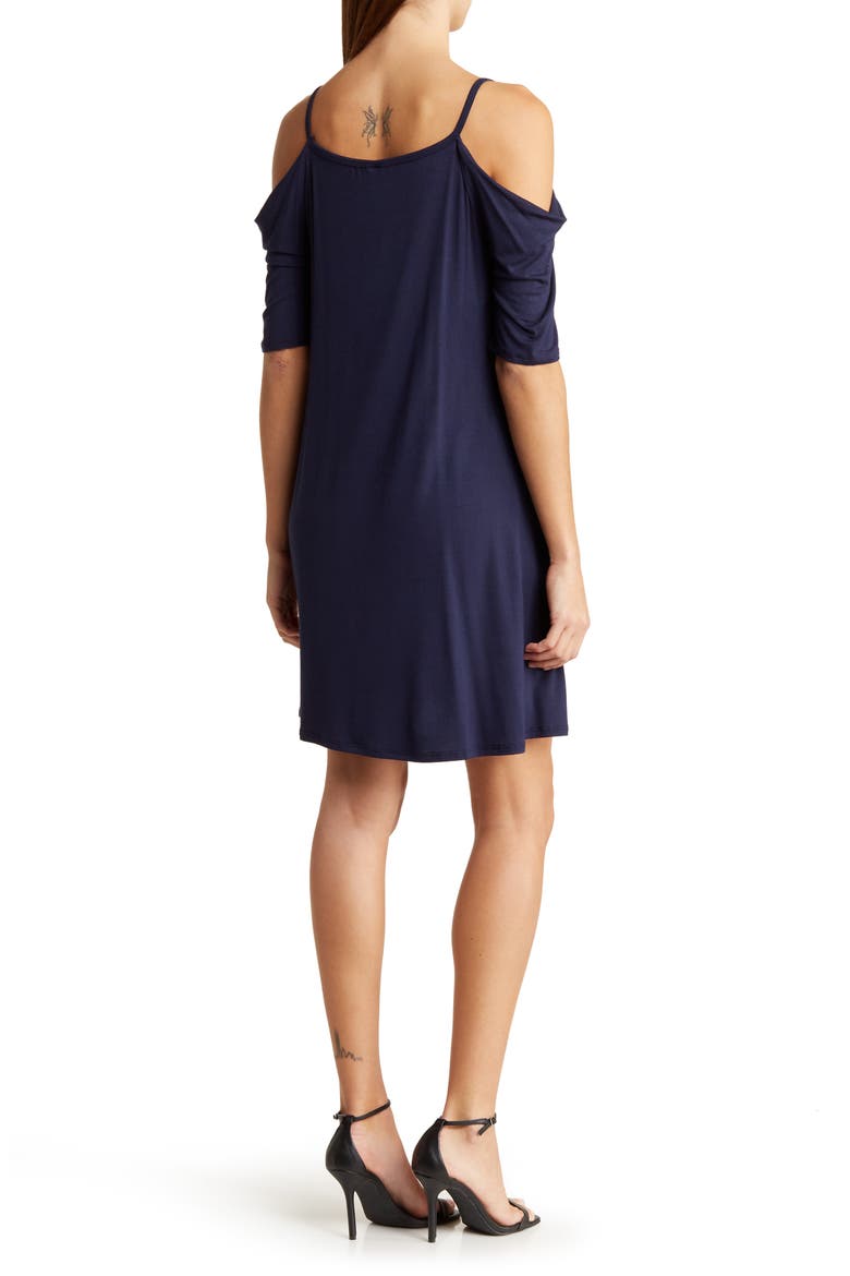 Cold Shoulder Minidress, Alternate, color, NAVY