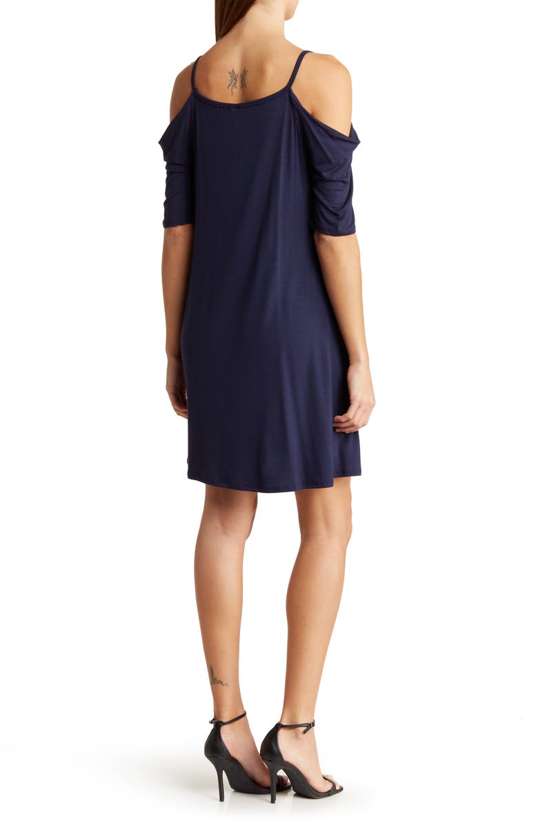 GO COUTURE Cold Shoulder Minidress, Alternate, color, Navy