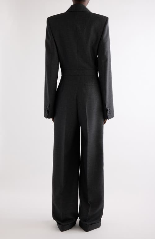 Givenchy Long Sleeve Silk Jumpsuit In Gray