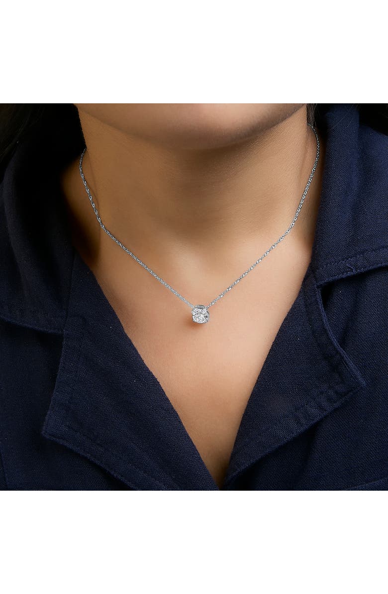 Haus of Brilliance .925 Sterling Silver 1.0 Cttw Lab Grown Round-Cut Diamond Pendant Necklace, Alternate, color, Silver