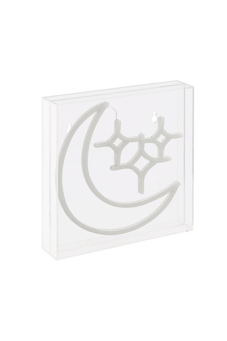 Starry Square Contemporary Glam Acrylic Box USB Operated LED Neon Light, Alternate, color, White