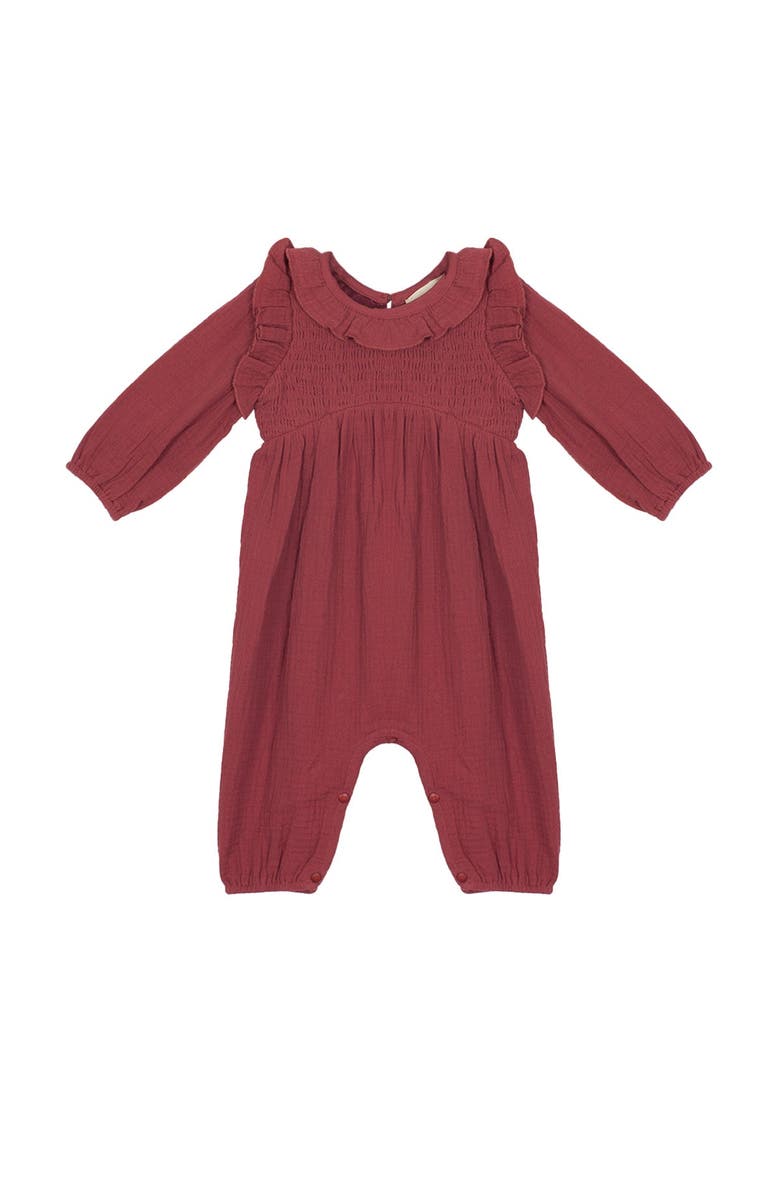 Mabel + Honey Autumn Romper, Main, color, Red