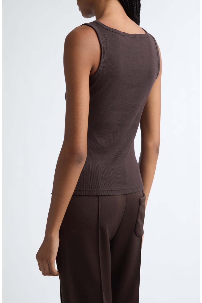 Ribbed Zip Front Tank, Alternate, color, CHOCOLATE 1983