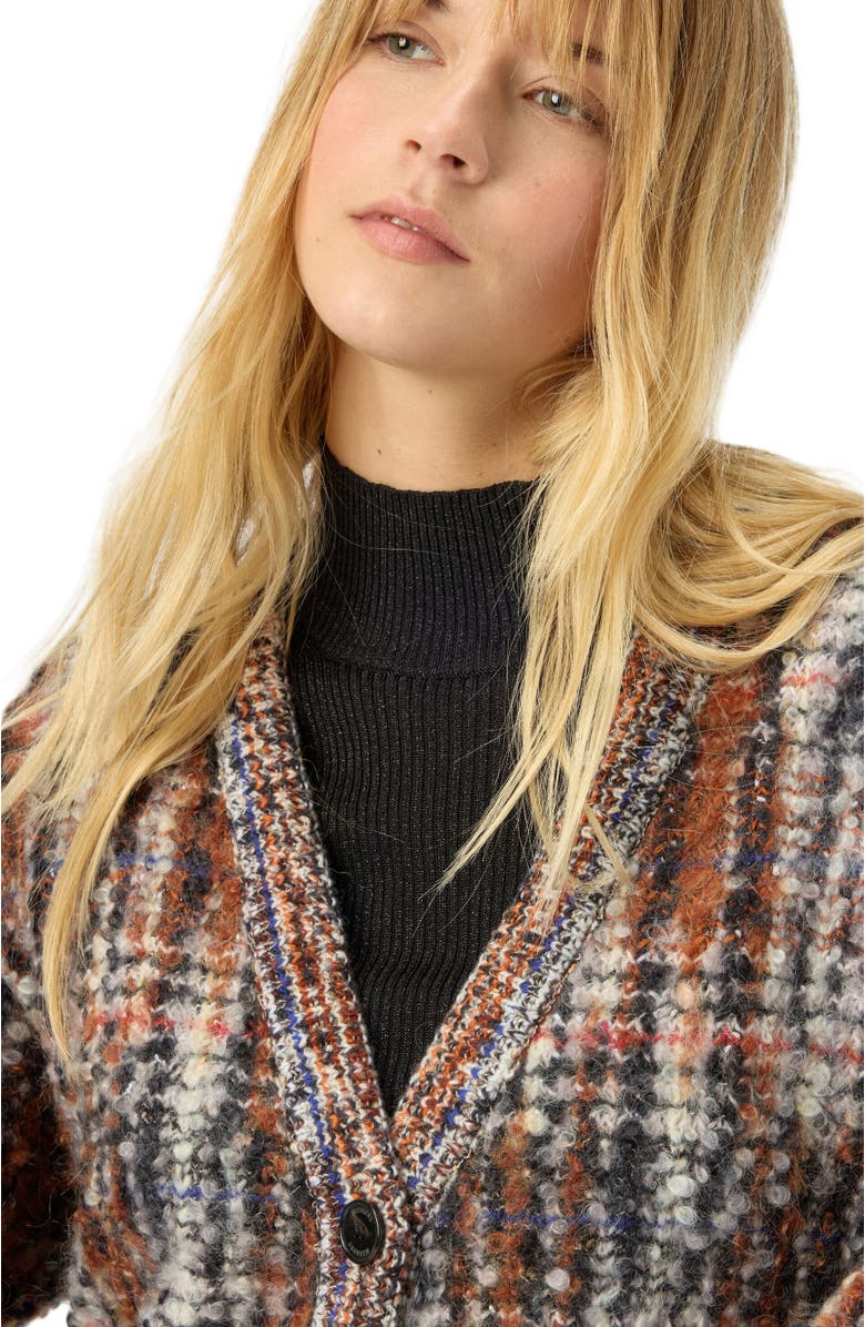Missoni Cardigan With Check Pattern, Alternate, color, White & Beige