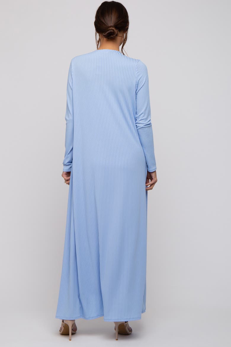 Ribbed Sleeveless Dress Cardigan Set, Alternate, color, Light Blue