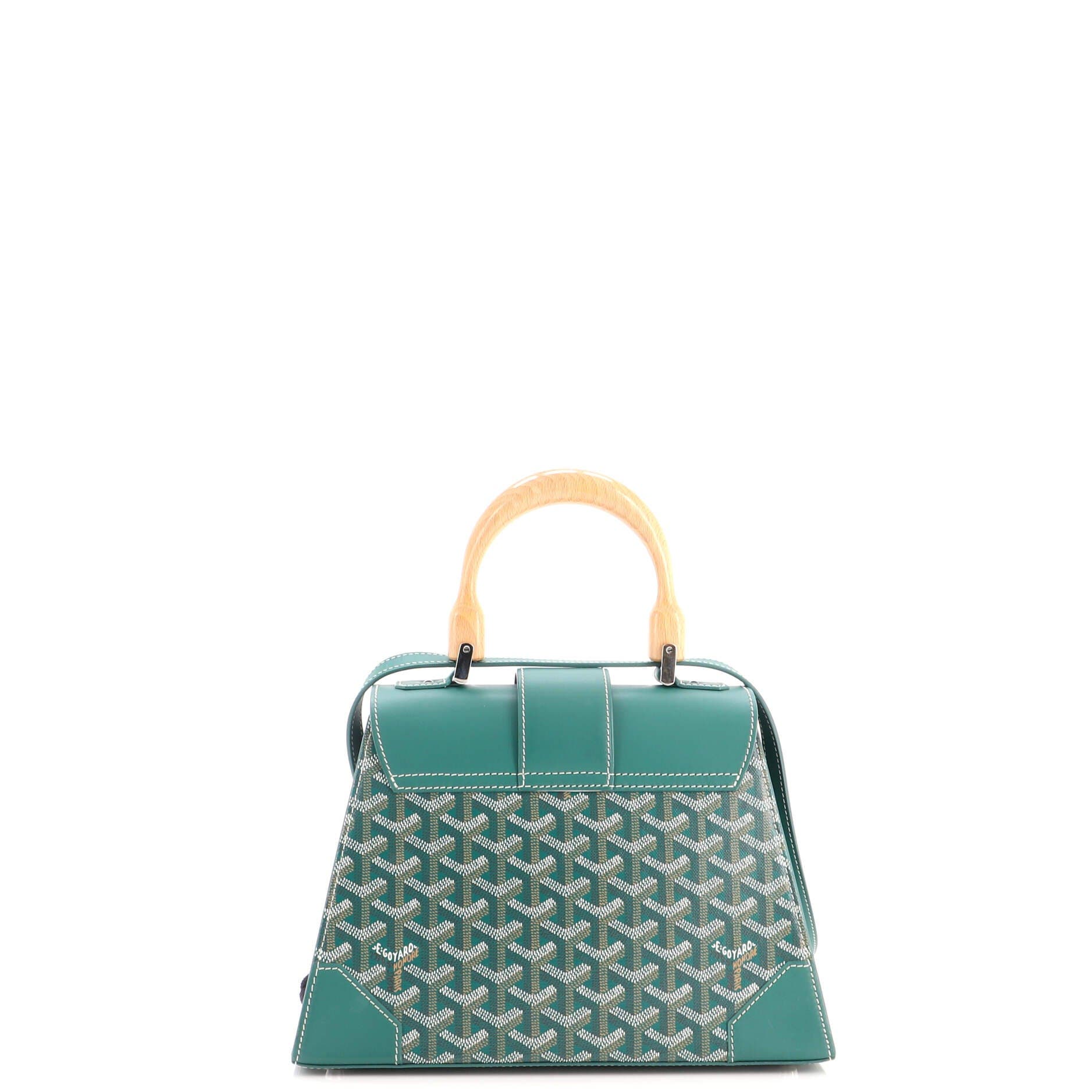Saigon Top Handle Bag Coated Canvas with Leather PM, Alternate, color, Green