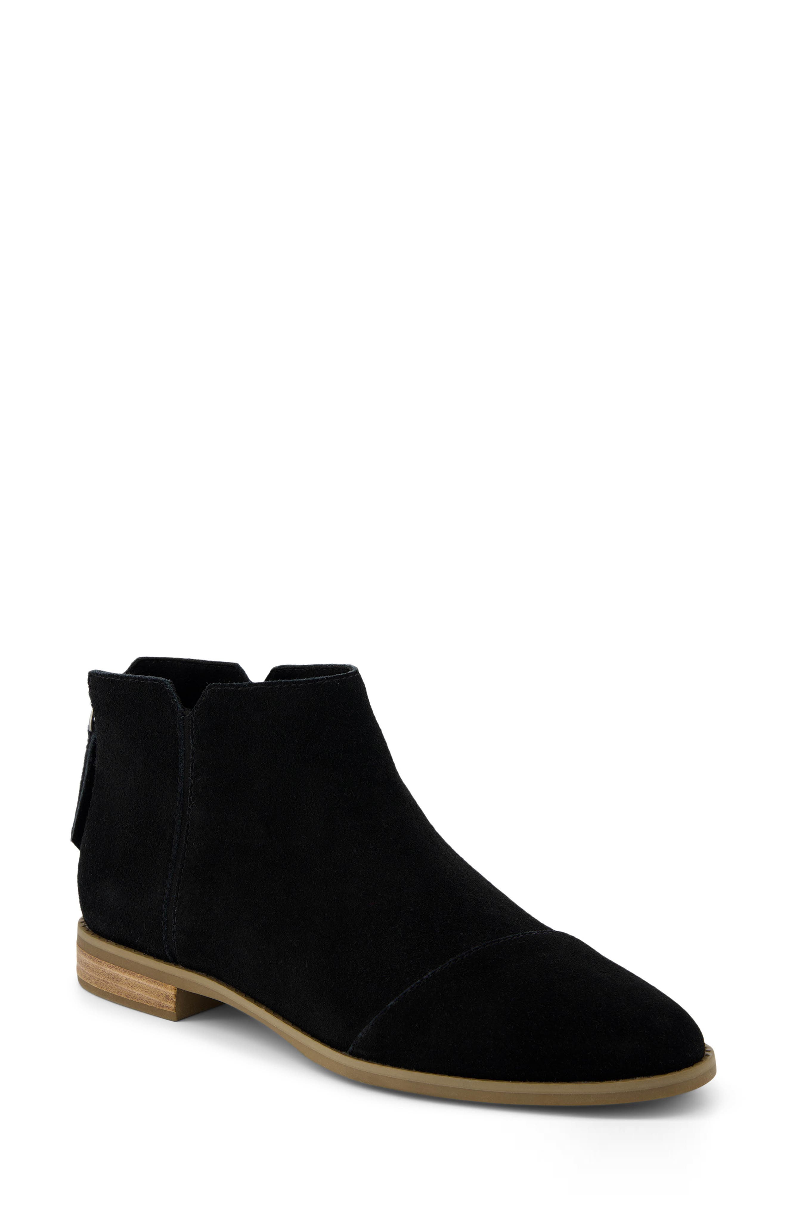 TOMS Rylie Cap Toe Bootie, Main, color, Black
