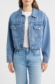 CITY BLUES Patch Pocket Crop Denim Jacket