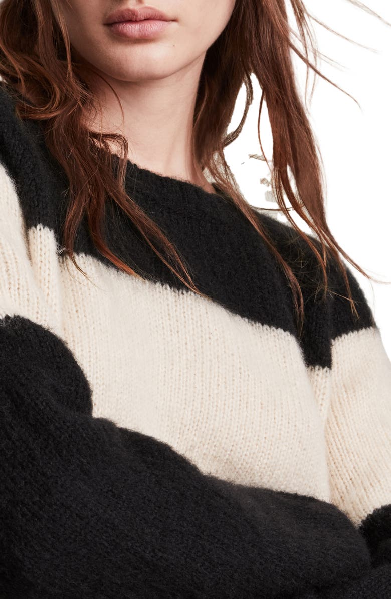 AllSaints Lou Uno Colorblock Stripe Crewneck Pullover, Alternate, color, 