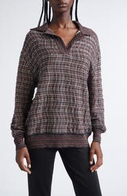 Missoni Sequin Embellished Wool Blend Polo Sweater