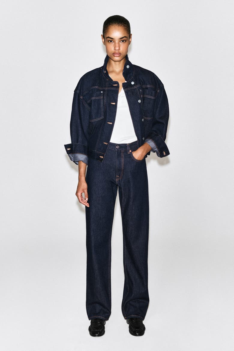 Chord Straight-Leg Jeans, Alternate, color, INDIGO