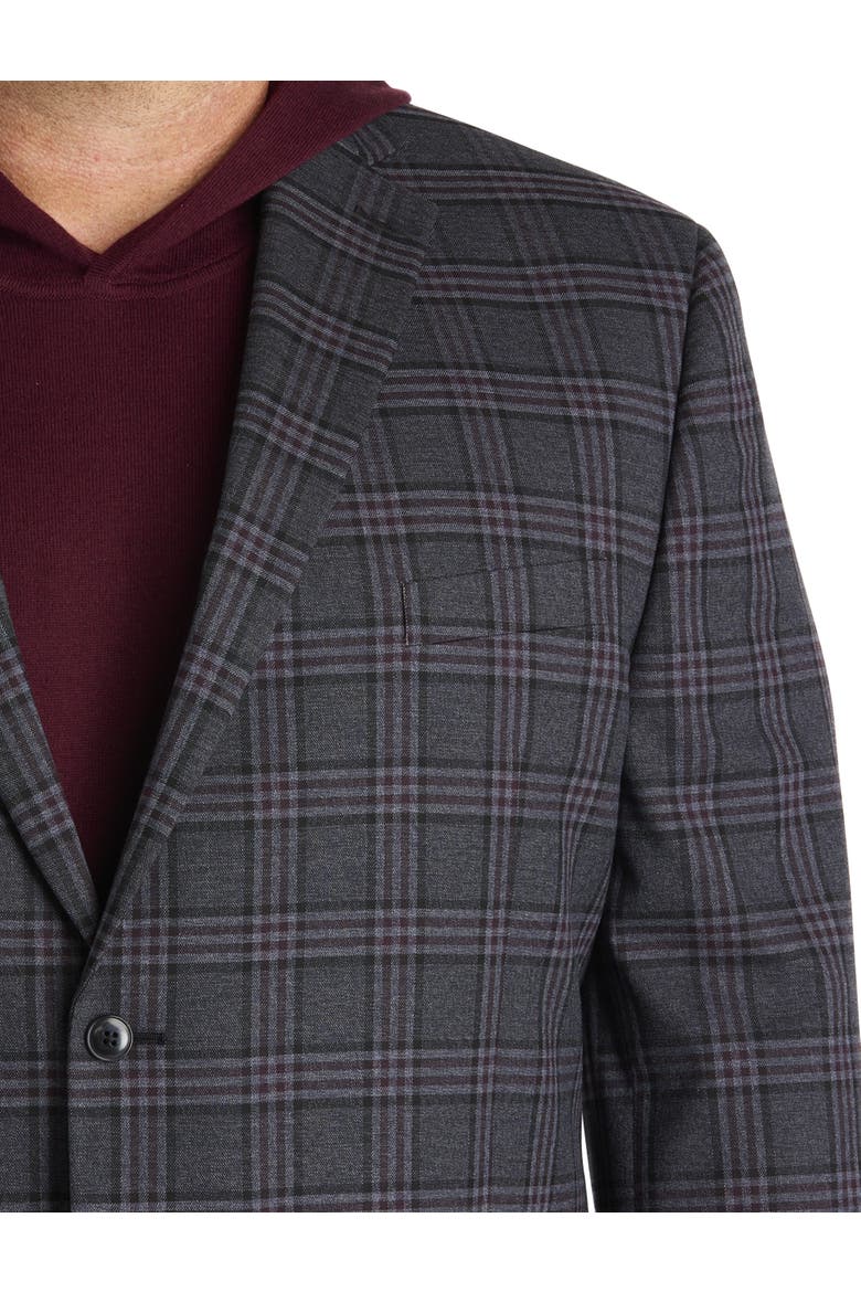 Big & Tall Glen Plaid Sport Coat, Alternate, color, CHARCOAL