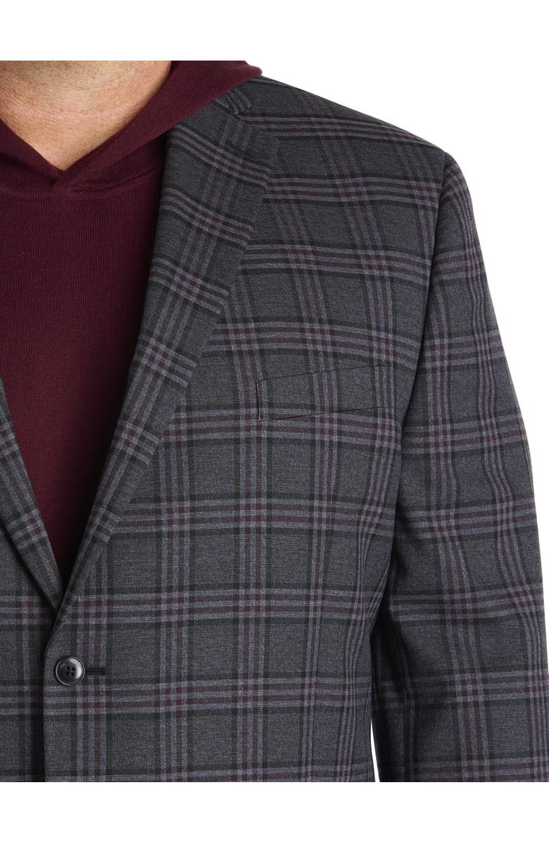 Michael Kors Big & Tall Glen Plaid Sport Coat, Alternate, color, Charcoal