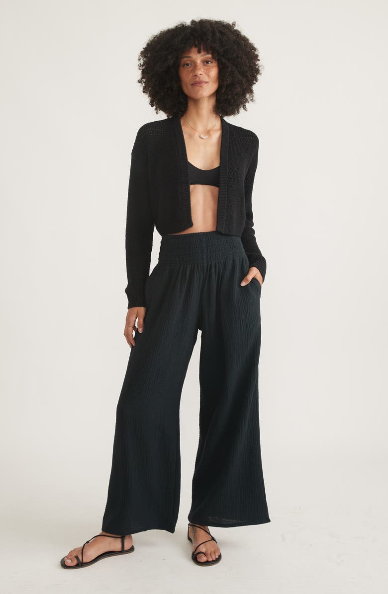 Marine Layer Corinne Double Cloth Cotton Palazzo Pants, Alternate, color, 