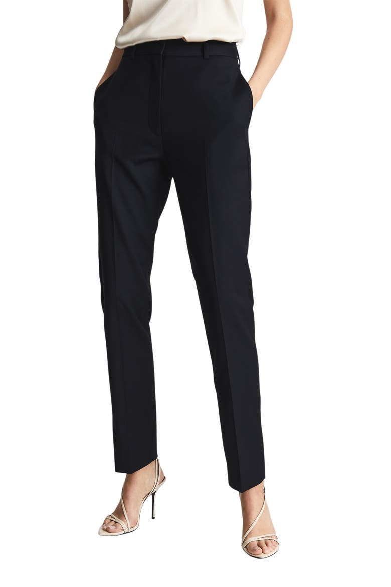 Haisley High Waist Wool Blend Pants, Main, color, NAVY