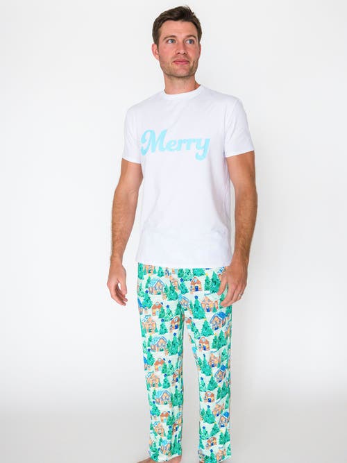 Rufflebutts Softsnooze Unisex Holiday Adult Pajama Pants In Green
