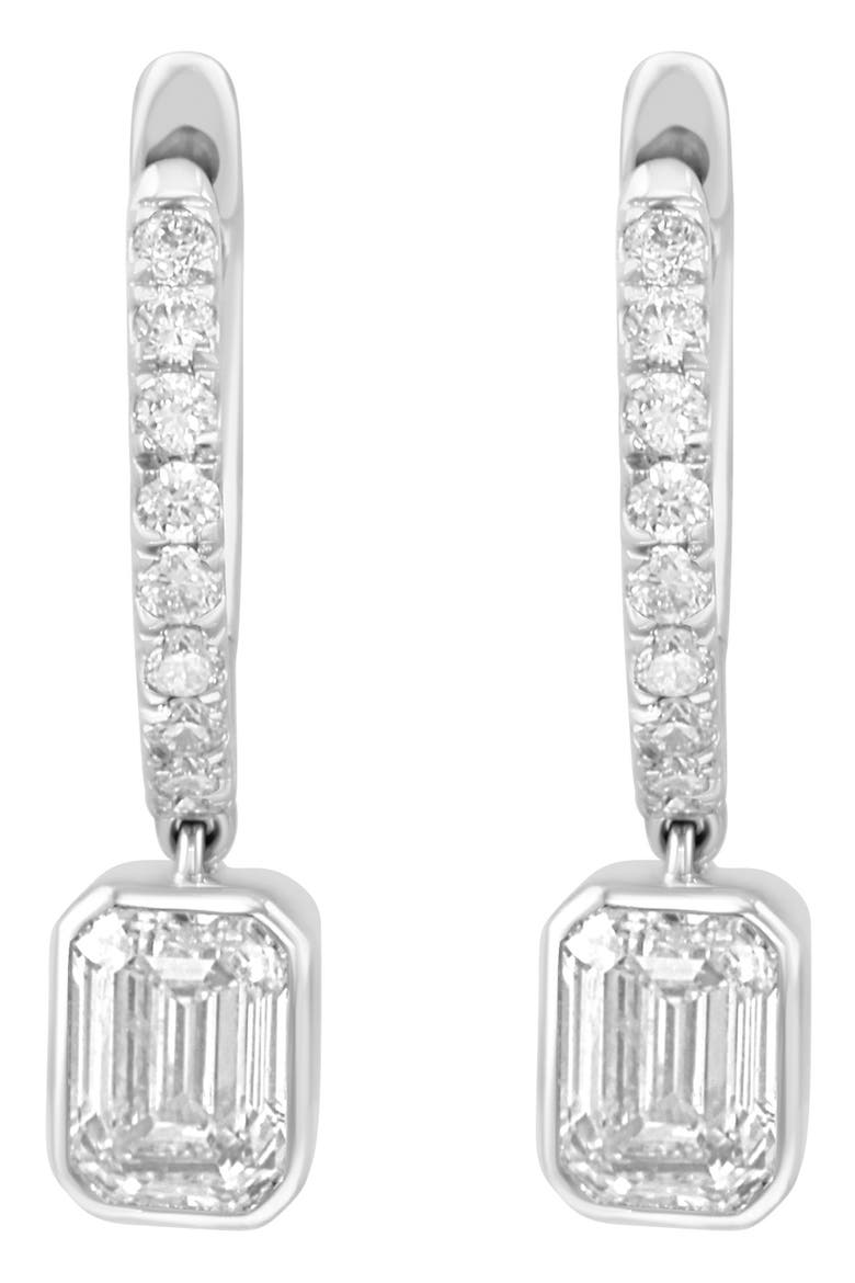 Lab-Grown Diamond Huggie Earrings, Alternate, color, SILVER/ DIAMOND