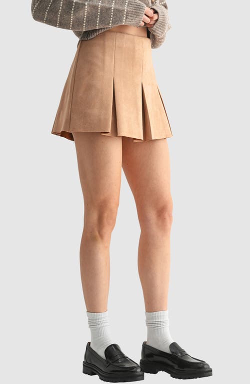 Lush Wide Pleat Miniskort In Metallic