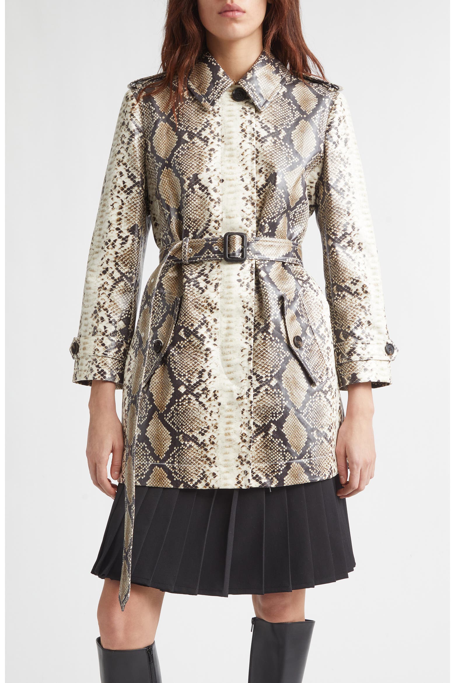 Python Print Off To Colour In Burberry Stonehaven Python Print Coated Cotton Car Coat (Women) | Nordstrom