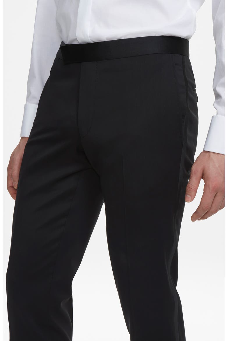 Phoenix Wool Tuxedo Trousers, Alternate, color, BLACK