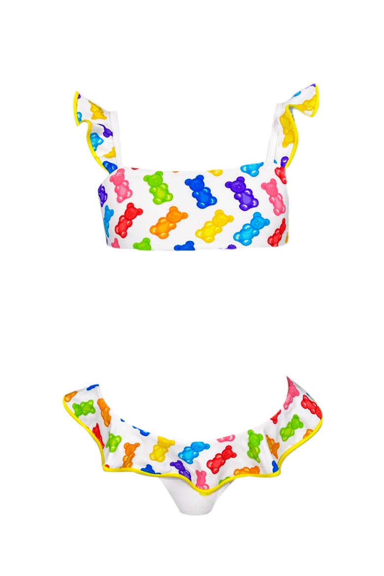 Kids' Jellybean Print Ruffle Two-Piece Swimsuit, Main, color, Multicolor