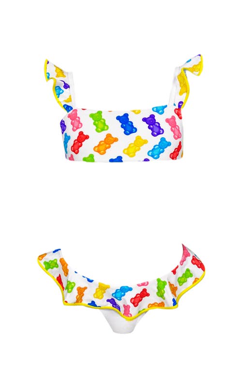 Nessi Byrd Kids' Jellybean Print Ruffle Two-piece Swimsuit