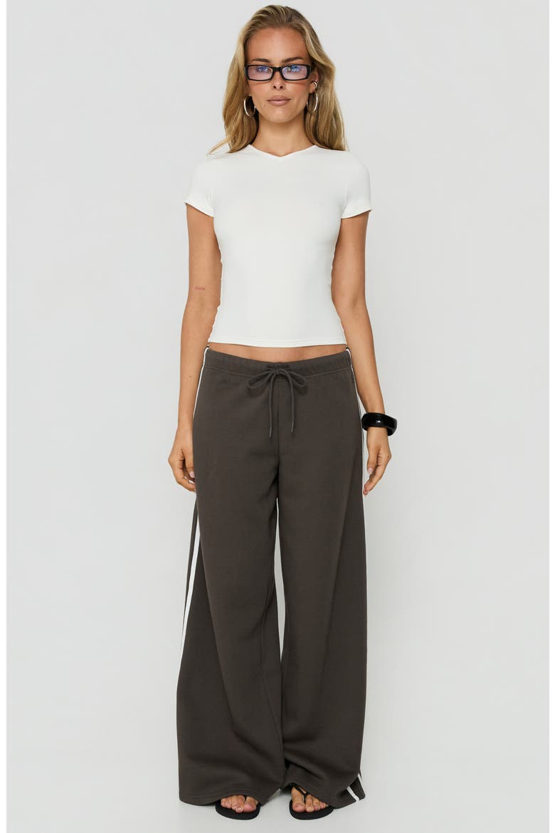 Kennah Stripe Wide Leg Sweatpants, Alternate, color, IRON GREY