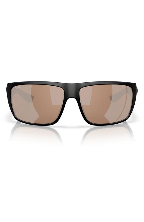 64mm Polarized Rectangular Sunglasses