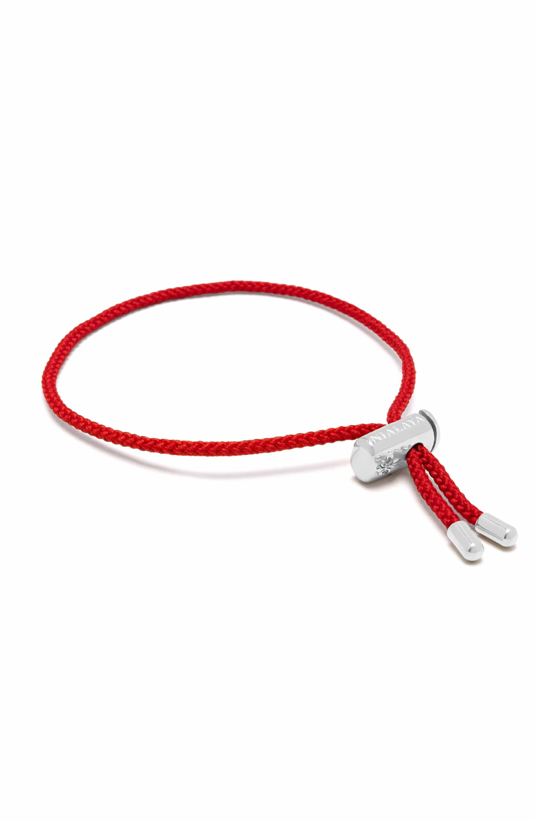 Nialaya Adjustable Lock Red String Bracelet, Main, color, Silver Lock