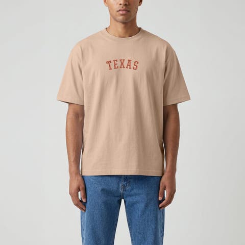 Men's Uscape Apparel Tan Texas Longhorns Upside Down Embroidered Vintage Heavyweight T-Shirt