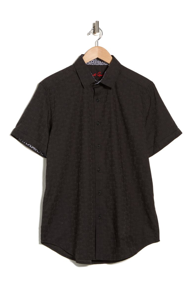 Stellman Short Sleeve Woven Shirt, Alternate, color, BLACK