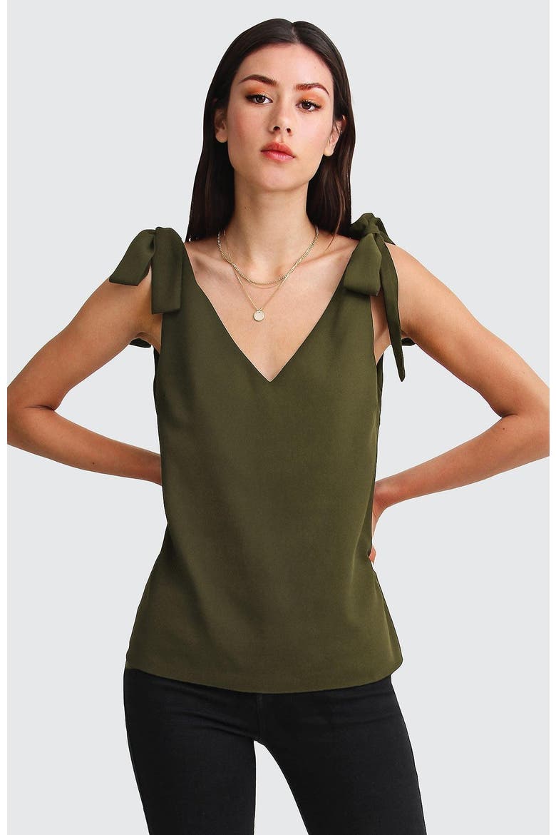 Feel For You V-Neck Top, Main, color, Military