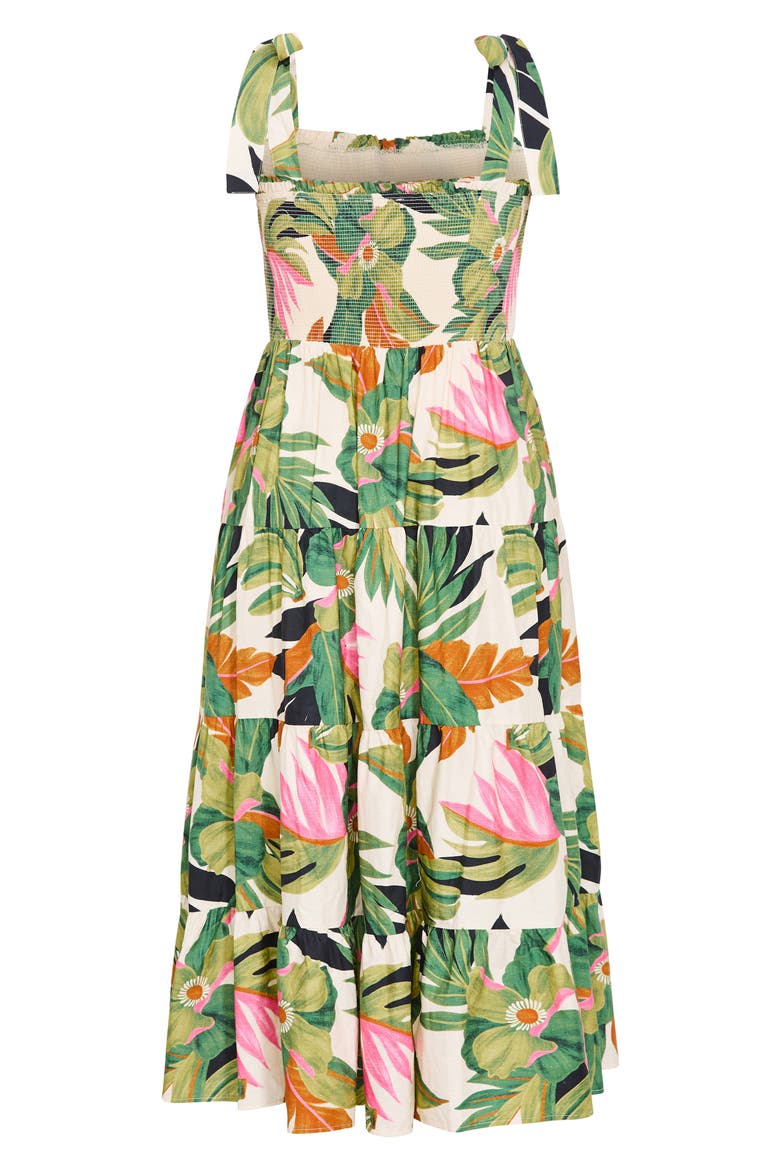 Paradiso Floral Print Sleeveless Dress, Alternate, color, IVORY PARADISO GREEN