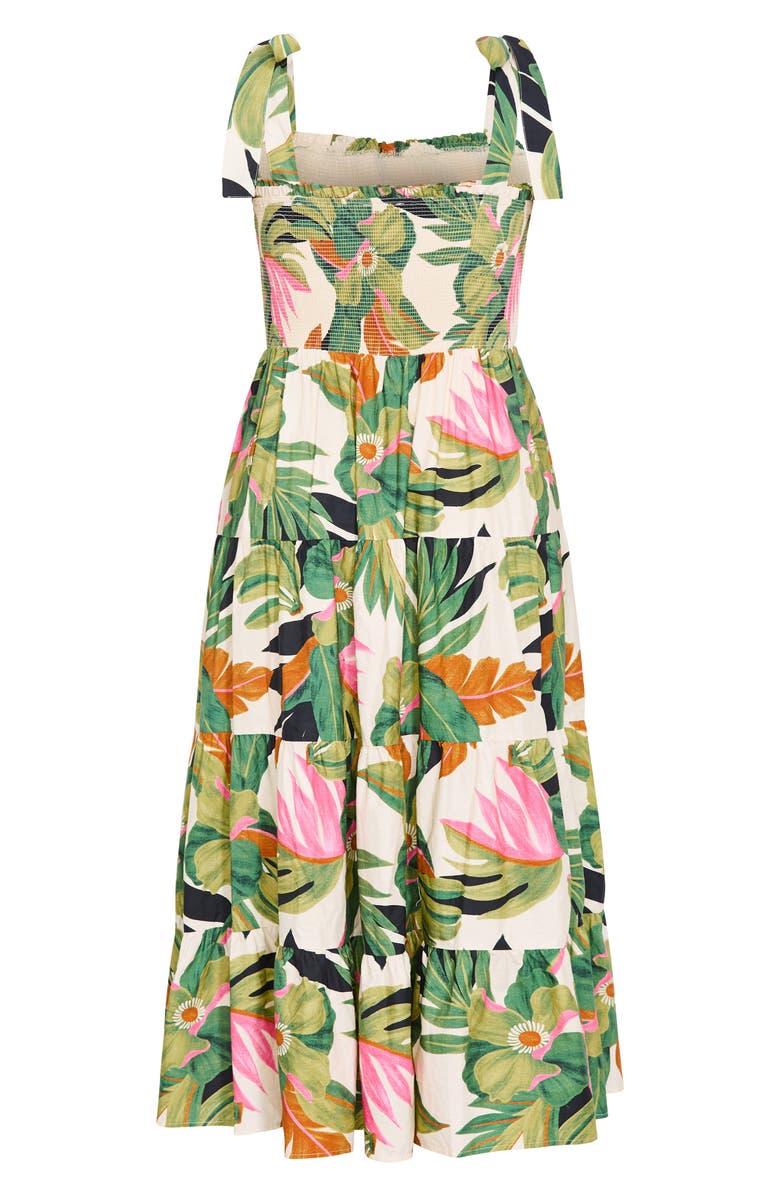 City Chic Paradiso Floral Print Sleeveless Dress, Alternate, color, 