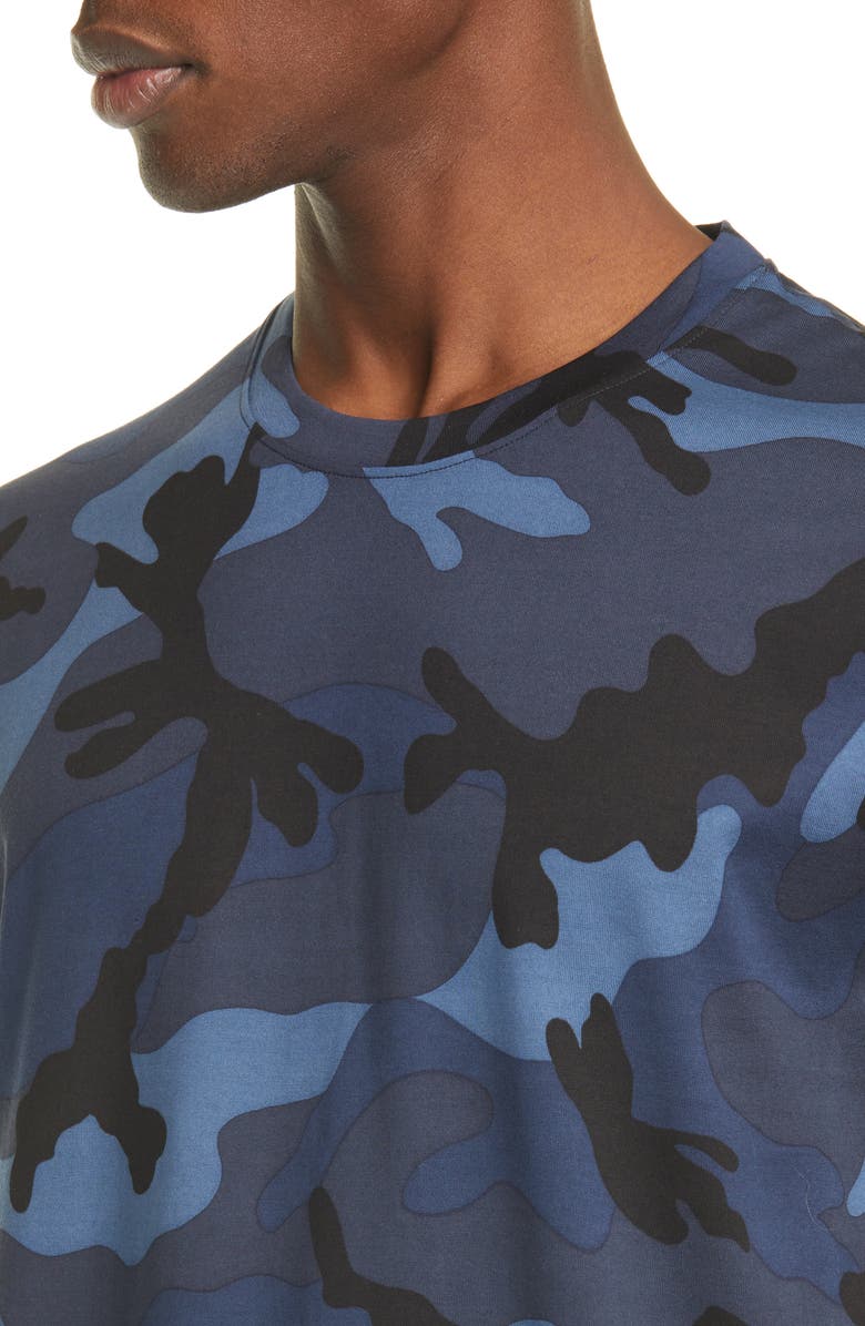 Valentino Camo Print Crewneck T-Shirt, Alternate, color,