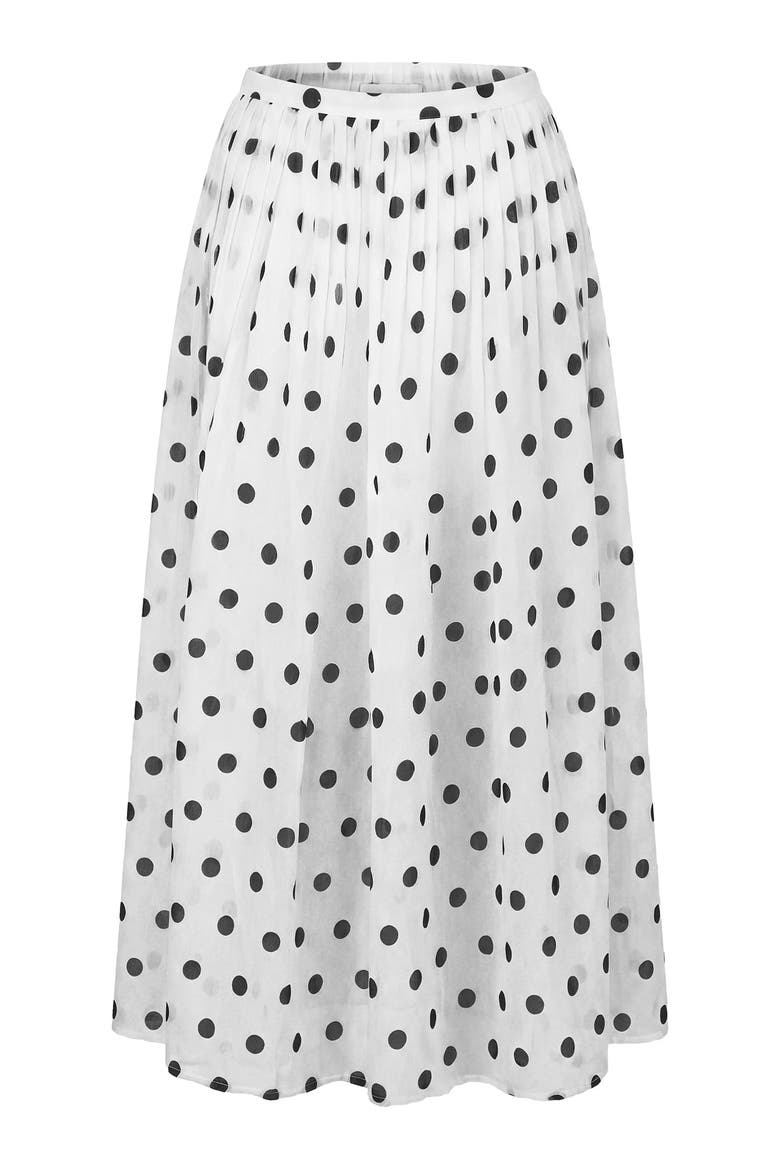 Marit Skirt, Alternate, color, Ivory / Black Polka Dot