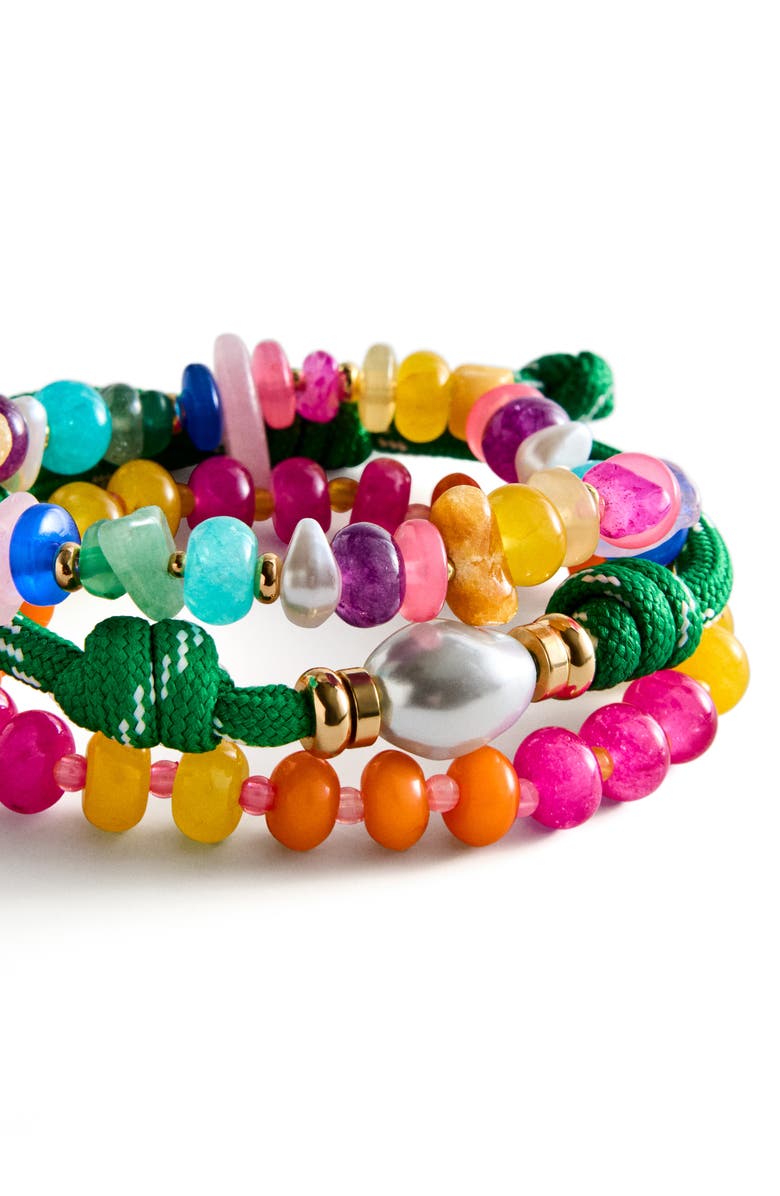 BaubleBar On the Bright Side Set of 3 Assorted Bracelets, Alternate, color, Rainbow