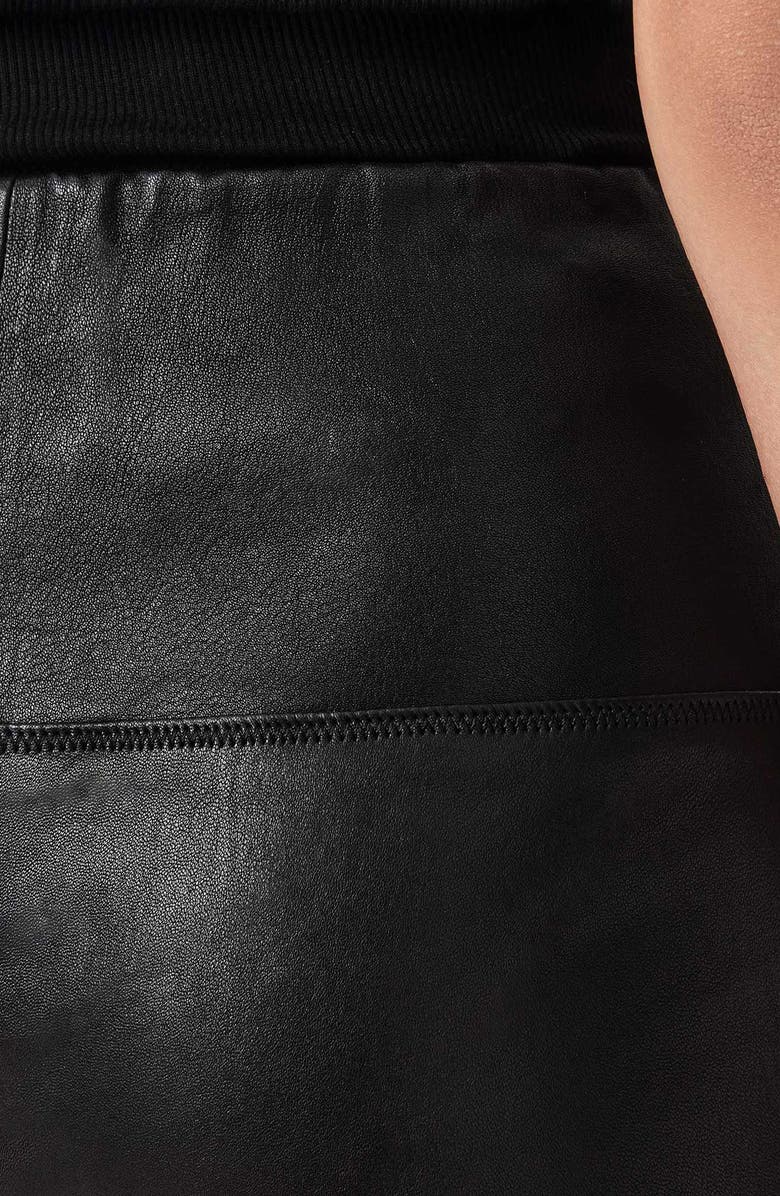 AllSaints Cora Leather Leggings, Alternate, color, Black