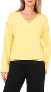 Vince Camuto Contrast Detail V-Neck Sweater