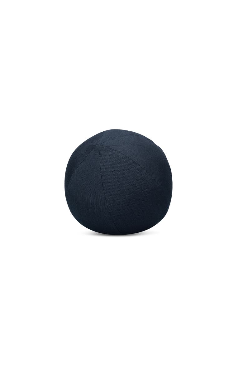 Solid Indigo Indoor & Outdoor Woven Accent Orb Pillow, Main, color, Indigo