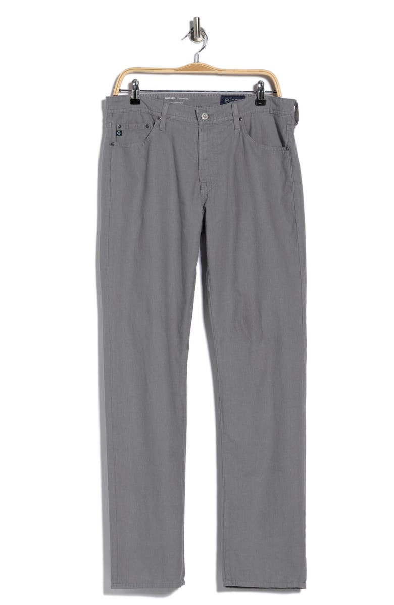 AG Graduate Slim Straight Leg Linen Blend Pants, Alternate, color, Fog Beacon