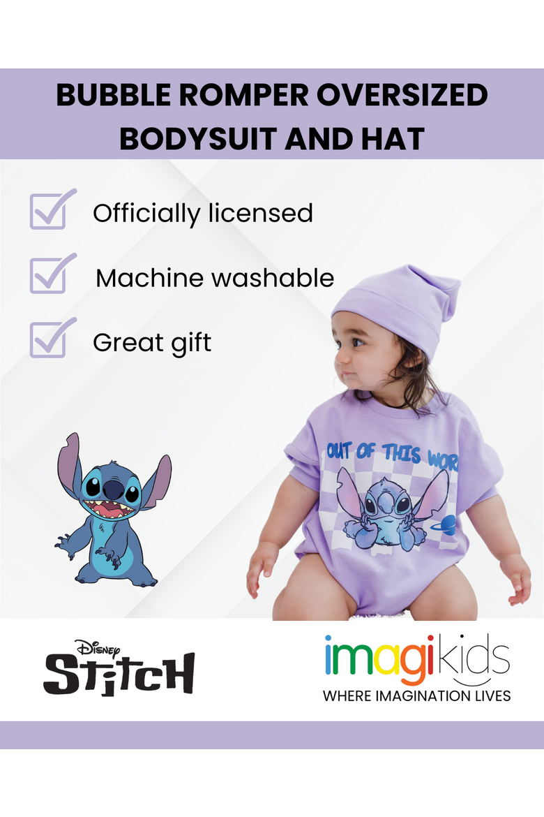 Lilo & Stitch 2-Piece Bodysuit and Hat Set, Alternate, color, Lilac Stitch