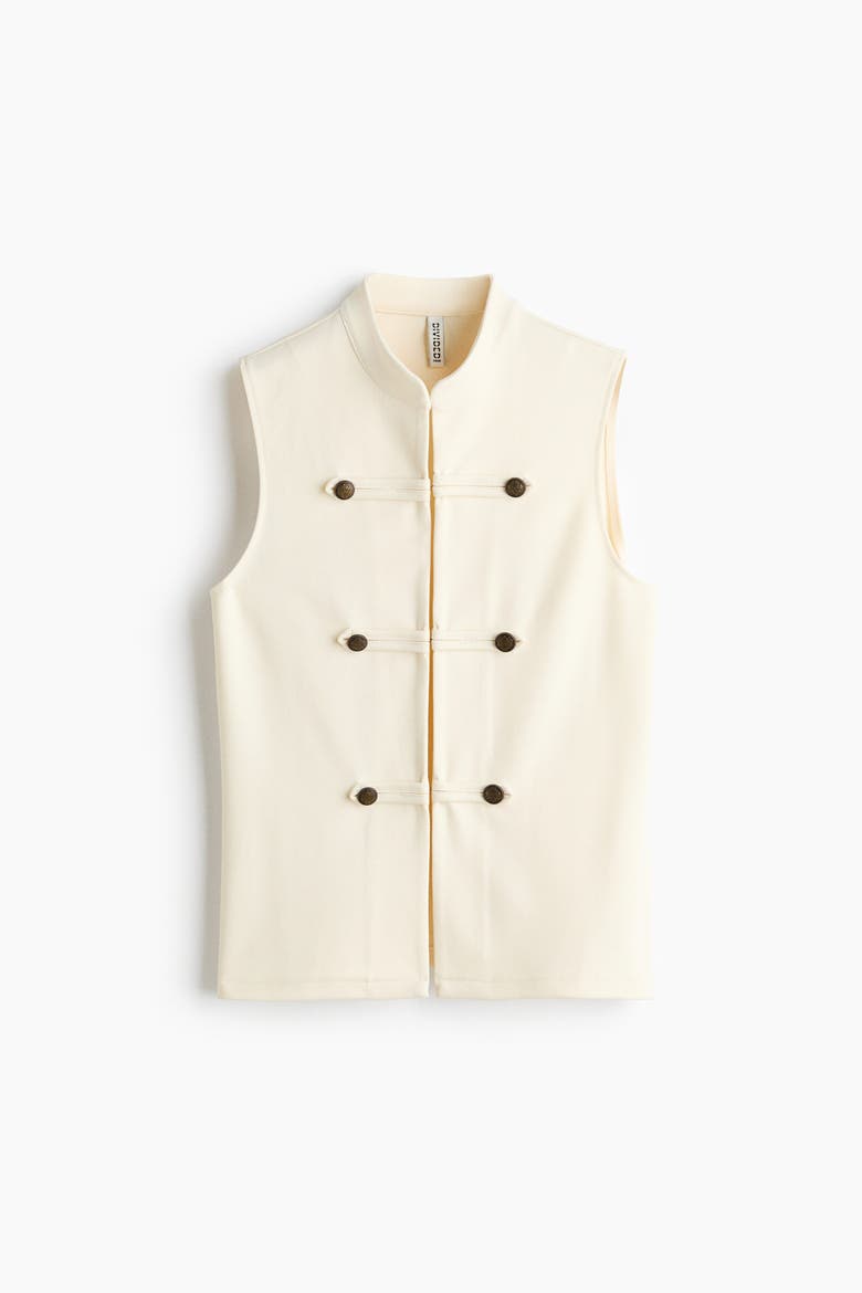 Button-Detail Vest, Alternate, color, Cream